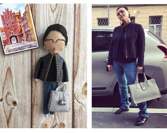 Custom Handmade Doll Brooch replica of the owner