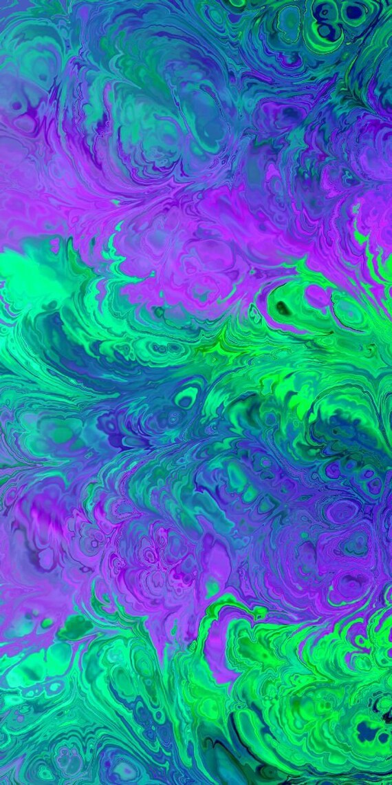 Green Purple Blue Marble UNIQUE Handmade Velvet Upholstery Fabric Shimmer Fiber Art Fabric