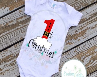 Babys First Christmas, First Christmas, First Christmas shirt, xmas shirt, christmas shirt, baby shirt, baby bodysuit, santa shirt, 1st xmas