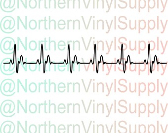 heartbeat line svg - Valentine's- heartbeat line cutting file - heart beat - heart beat svg - heart svg - nurse svg - EKG line - EKG SVG