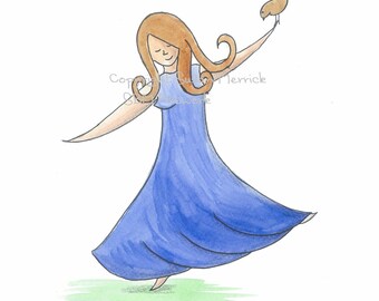 Greetings card of Dance with the wind! by Susan Merrick