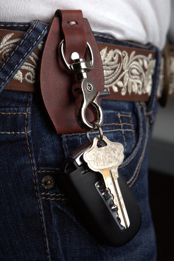 Leather Key Holder Belt loop safely hang keys Secure and