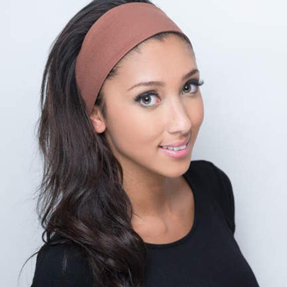 Wide Brown Headband / Brown Head Band / Solid Brown Hairband