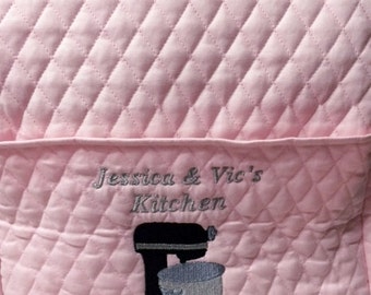 Quilted Mixer Cover Personalized Fits 4.5 qt - 5 qt - PRO 5 qt - Pro 6 qt and 7/8 Quart lift Kitchenaid stand mixers
