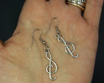 Key earrings of Sol Plata. Slopes music Silver