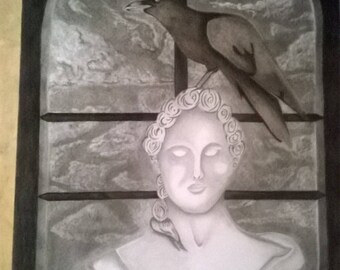 Never more, charcoal and graphite drawing.