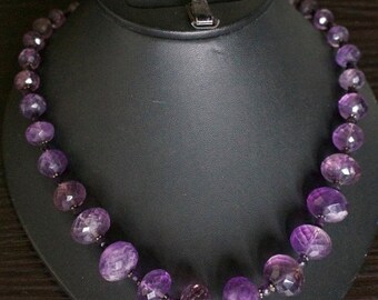 ON SALE Charming Amethyst Silver Necklace