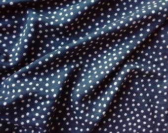Marimekko Jersey Knit Fabric Piece - Cotton Linen - Black Grey Dots