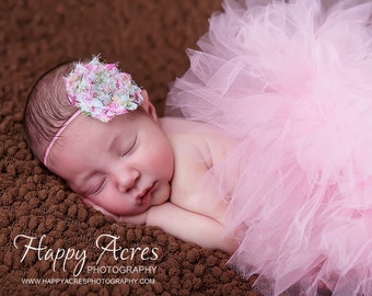 PINK tutu....newborn tutu, baby tutu with matching headband, newborn photography ....birthday tutu