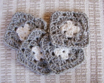 Crochet mug rug, granny square coaster, handmade mug rug, crochet coaster, set of 4