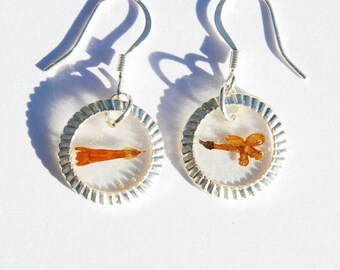 Orange Flower Earrings