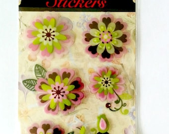 Pink 3D flower sticker