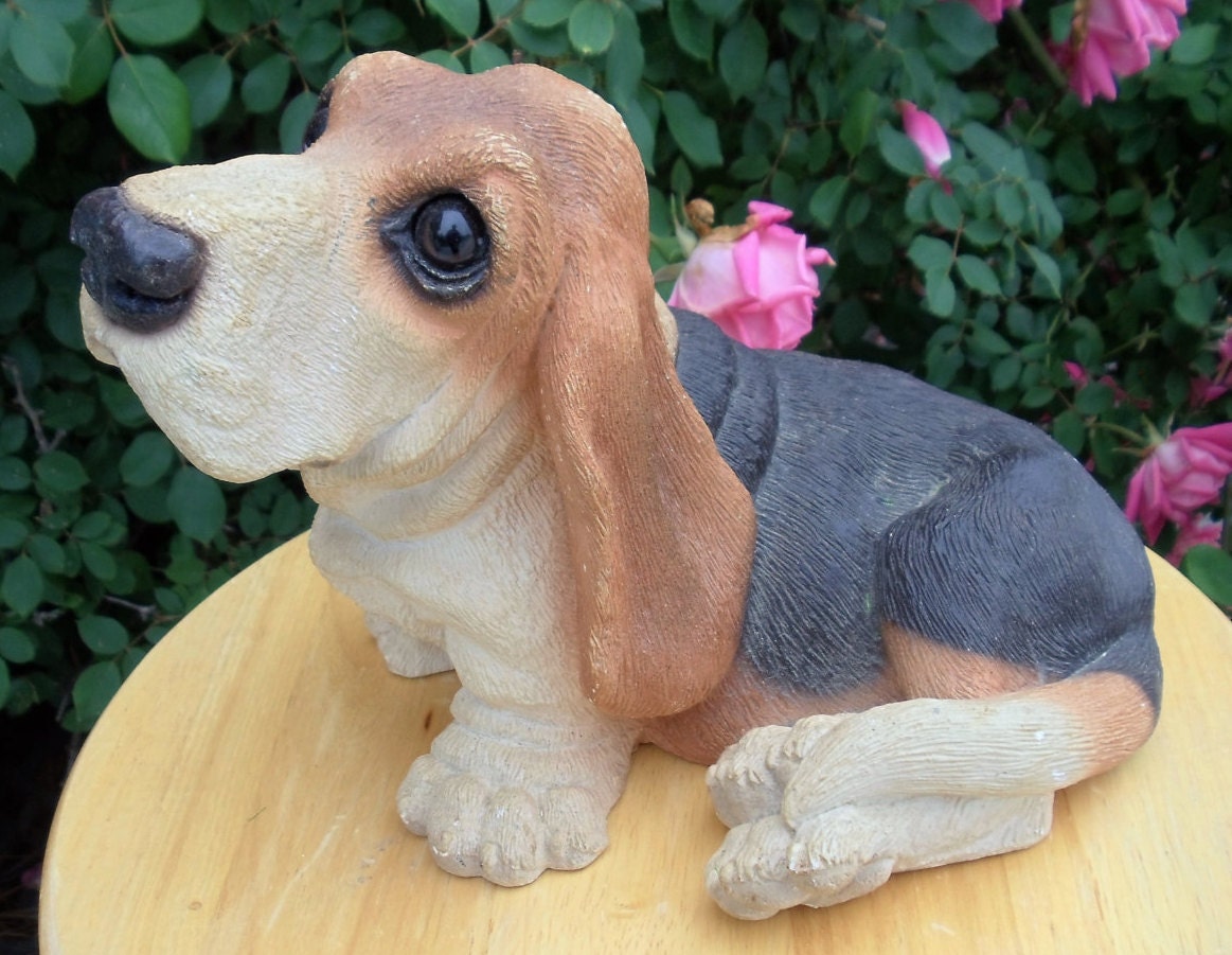 vintage basset hound statue