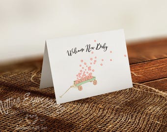 New Baby, Welcome New Baby, New Baby Card, Greeting Card, Birth, Baby Girl Card, Baby Shower Card, New Baby Girl Card, Baby Shower