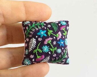 Miniature pillow. Hand embroidered Hand made