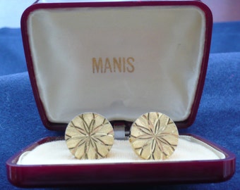 1960's Diamond Cut Round Cufflinks