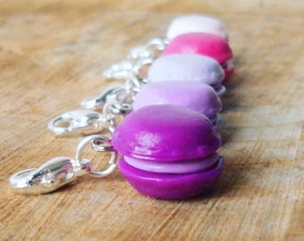 Stitch markers, macaroon stitch markers, polymer clay stitch marker, progress keeper, knit stitch markers, crochet stitch markers
