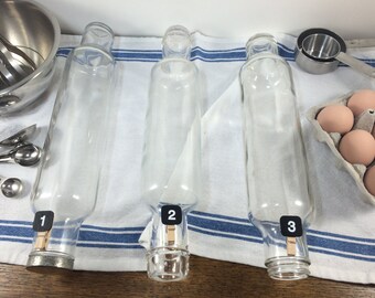 Vintage Glass Rolling Pin, Clear Glass Baker's Rolling Pin, Farmhouse Antique, Farmhouse Decor