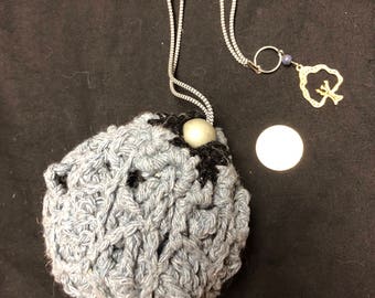 Collapsible Crochet Market Bag (gray)