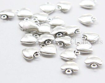 30pcs Oxidized Silver Tone Base Metal Charms-Heart 12x10mm (9079Y-P-268A)W