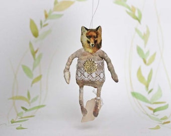 Nostalgische Wattefigur Fuchs von FilASophie im französischen Brocante Stil