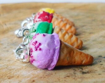 Stitch markers, Ice cream stitch markers, polymer clay stitch markers, knitting stitch markers, crochet stitch markers, knitting tools