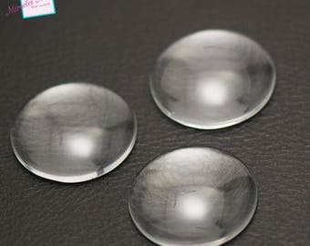 4 glass cabochon 30 mm, clear dome