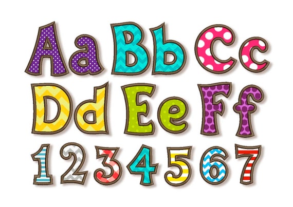 Embroidery Applique Alphabet Fonts