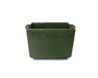 Haeger Green Planter, Green Succulent Planter, Rectangular Shape Green Planter, Green Rectangle Modernist Planter Dish, USA Pottery