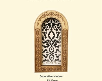 Amazing Decorative Window / Dollhouse window / Laser cut / Laser engraved / Wood charms / Laser cut wood / Windows / Laser cut paper / Decor