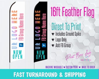LLR Black or White Consultant Flag Now Open Multi Color Design, Pop Up Flag, LLR Sign, Next Day Shipping LLR Style w/ Pole