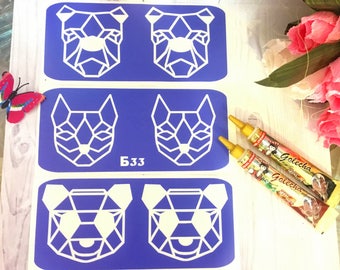 Stencils for temporary tattoos."Geometry-2" set, 3 pieces. Henna tattoo. Adhesive stencils.Body art tattoo