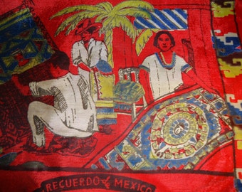 Mexican Souvenir Red Handkerchief
