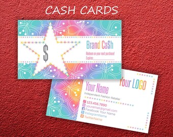 LLR Cash Cards * Home Office Approved Fonts & Colors * Roe Cash * Gift Certificate * Rainbow Design * Cash Card * LuLaCash -LLRRW01