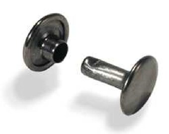 Double Cap Rivets Black Plated Medium 100 Pack 1373-13 by Stecksstore