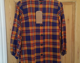 Handmade Vintage Checked Smock Top