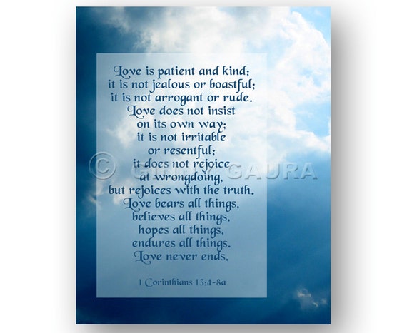Items similar to Love is Patient - 8x10 Instant Printable Download File - Sky Photo ...