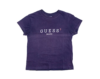 PURPLE GUESS TSHIRT guess jeans shirt / guess jeans usa tee / fading / guess tee / guess shirt / 90s vintage / womens / extra small xs
