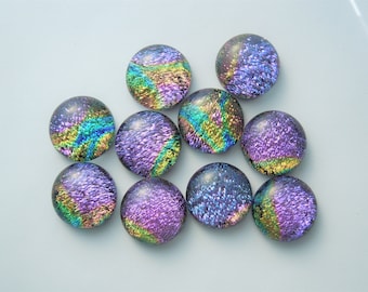 Dichroic Fused Glass - Jewelry Findings - Small Glass Beads - Beads - Dichroic Cabochons - Dichroic Beads - DIY- Cabochon 4509