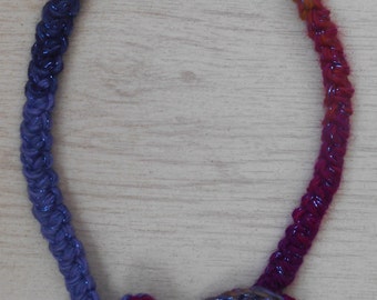 Necklace Freeform Crochet Sea Glass