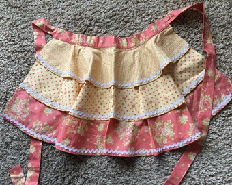 Old Fashioned Half Apron With Ruffles and Rick Rack