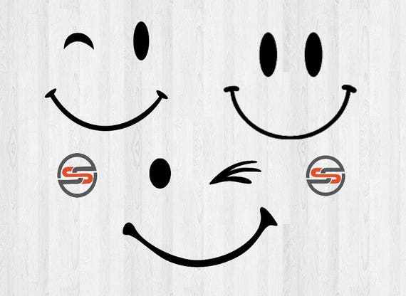 Download Smiley Face SVGHappy Face Cutting File Wink Smiley Clip