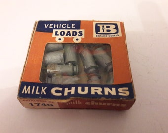 britains box of 9 plastic milk churns