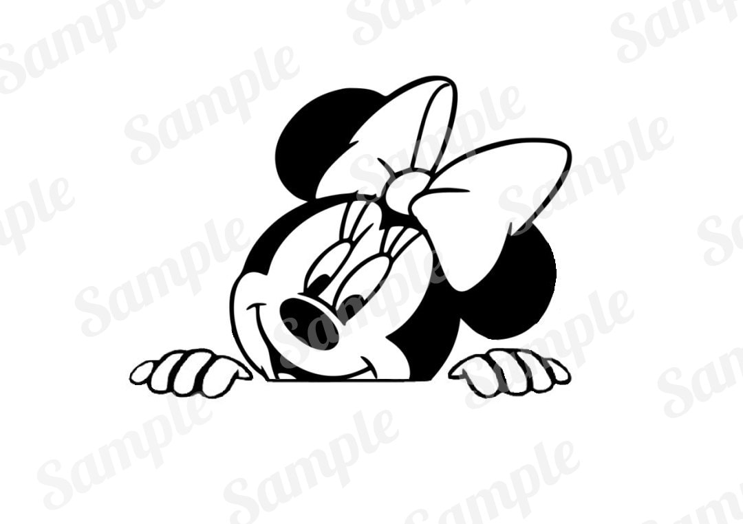 Download Peeking Minnie Mouse svg png digital file