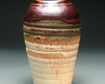 Black Brown Tan White Temmoku Vase