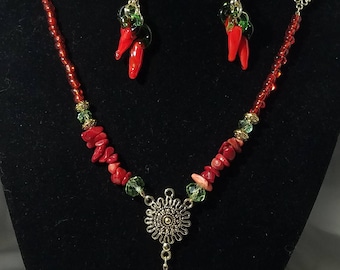 Chili Pepper Necklace Set