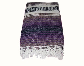 Vintage Mexican Blanket Southwestern Blanket Mexican Throw Blanket Purple Falsa Blanket Southwestern Decor