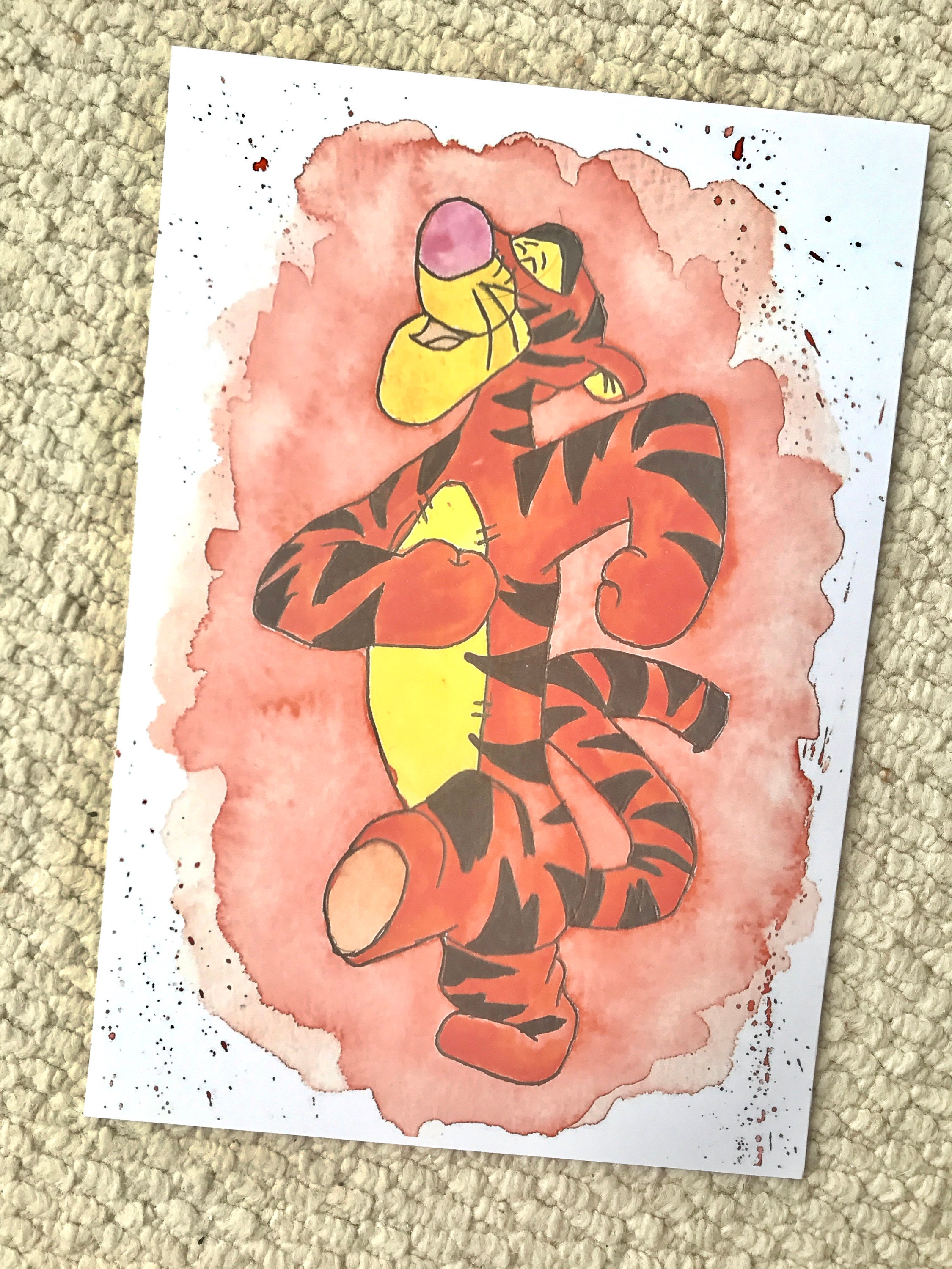 Disney S Tigger From Winnie The Pooh Watercolour Painting