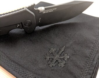 Handkerchief, Hank, EDC, Everyday Carry, black hank, black handkerchief, embroidered, embroidered hank,