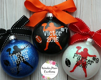 Football Player Personalized Ornament; Football Coach Ornament; Personalized Football Christmas Ornament; Football Team Christmas Ornament
